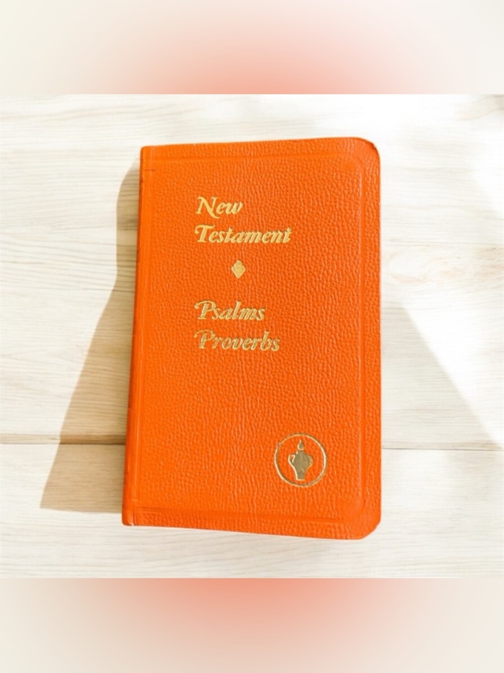 Vintage 1985 Edition Orange New Testament Psalms Proverbs Bible Daily Readings
